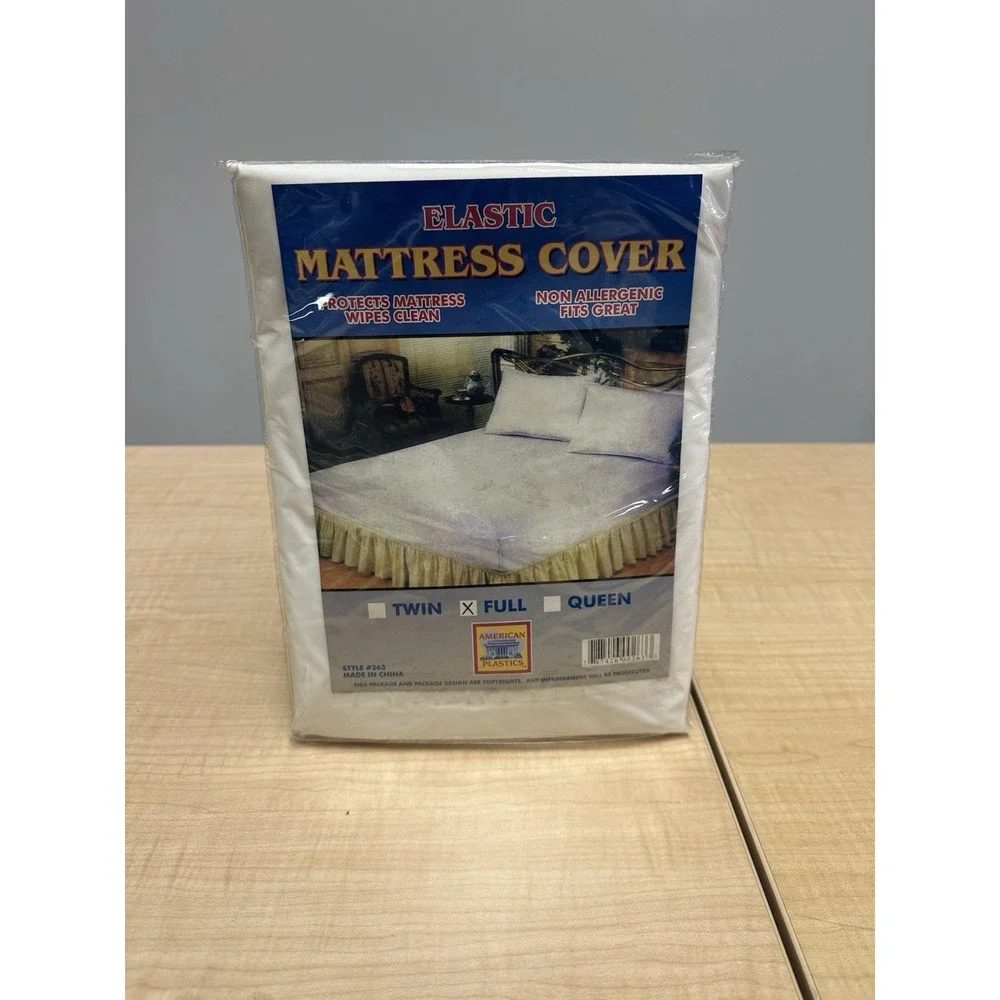 New American Plastics Elastic Mattress Cover‎ Protector Full Non Allergenic